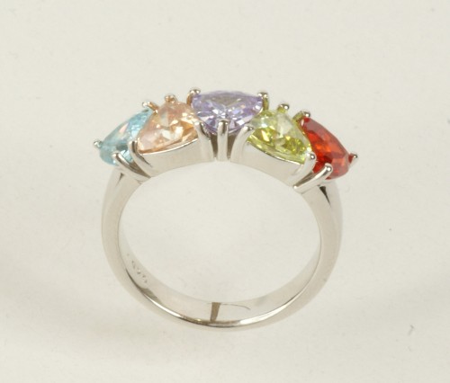 Sterling Silver Multi Coloured Ring